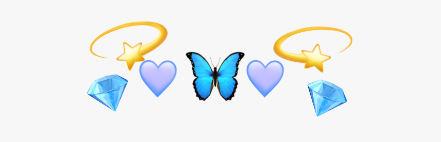 #emojicrown #crown #emoji #star #butterfly #heart #diamond, HD Png Download, Free Download