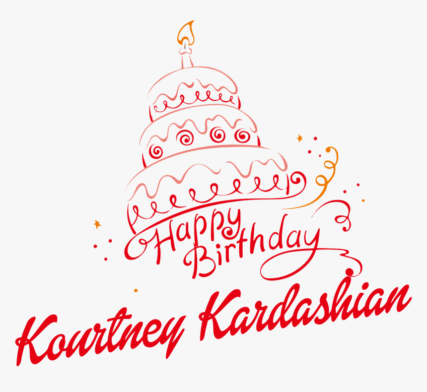 Kourtney Kardashian Happy Birthday Vector Cake Name - Happy Birthday Png Effect Hd, Transparent Png, Free Download