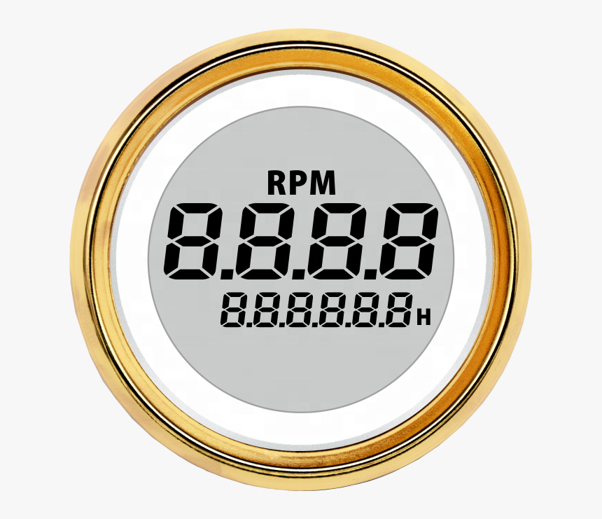 52mm Multiple Backlights Digital Tachometer Rpm Meter - Wall Clock, HD Png Download, Free Download