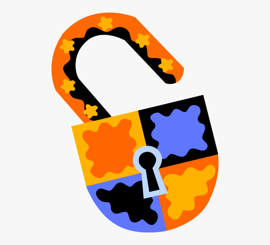 Vector Illustration Of Padlock Lock Mechanical Security, HD Png Download, Free Download