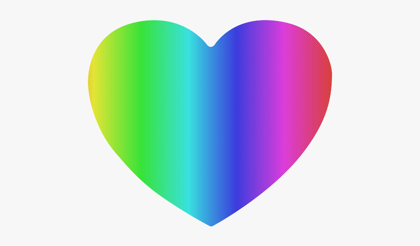 Crayon Box Ombre Rainbow Heart-shaped Mousepad - Rainbow Heart In A Line Transparent, HD Png Download, Free Download