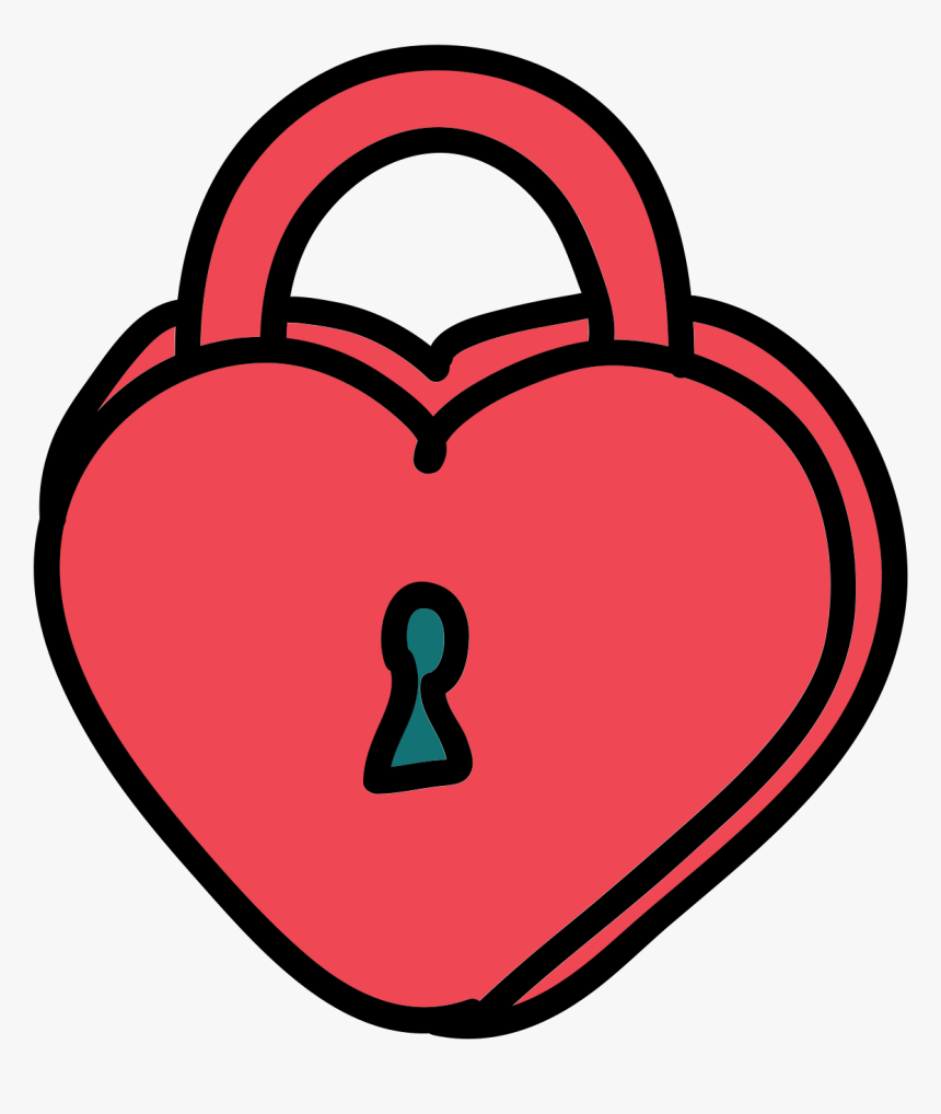 Padlock Clipart Heart - Heart Lock Clipart, HD Png Download, Free Download