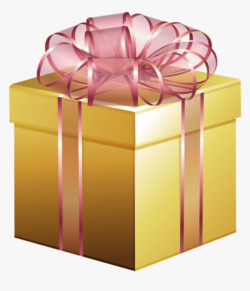 Pink And Gold Gift Box, HD Png Download, Free Download