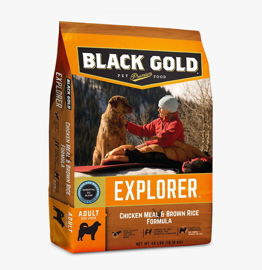 dog food in a black bag