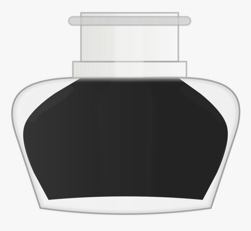 Inkwell, Bottle, Glass, Black, Office, School, Letters - Мастилница Png, Transparent Png, Free Download