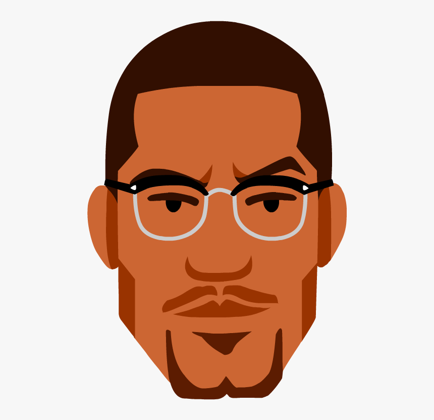 Mlk Clipart Portrait - Malcolm X Drawing Easy, HD Png Download, Free Download