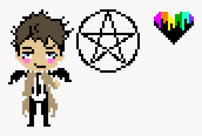 Clip Art Collection Of Free Transparent - Castiel Perler Bead, HD Png Download, Free Download