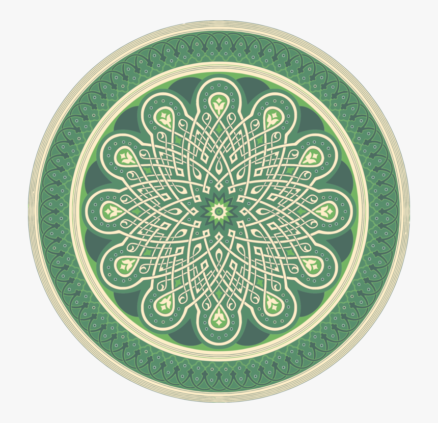 Circle,green,islamic Designs - Green Islamic Geometric Patterns Png, Transparent Png, Free Download