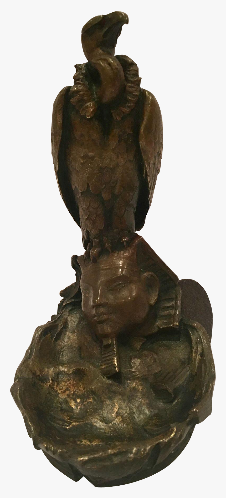 Unique French Inkwell Of A Vulture And A Sphinx - Statue, HD Png Download, Free Download