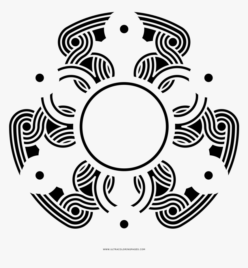 Islamic Pattern Coloring Page - Greek Key Circle, HD Png Download, Free Download