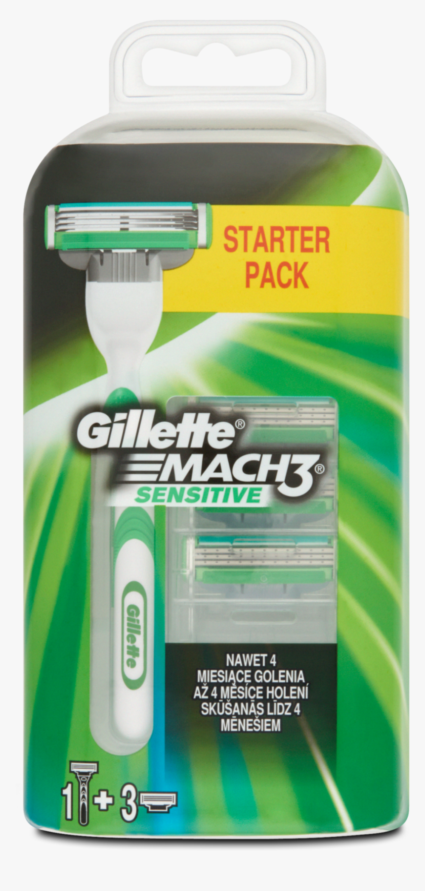 Gillette Mach3 Sensitive Borotvabetét, 1 Db Tartósan - Gillette Mach 3 Starter Pack, HD Png Download, Free Download