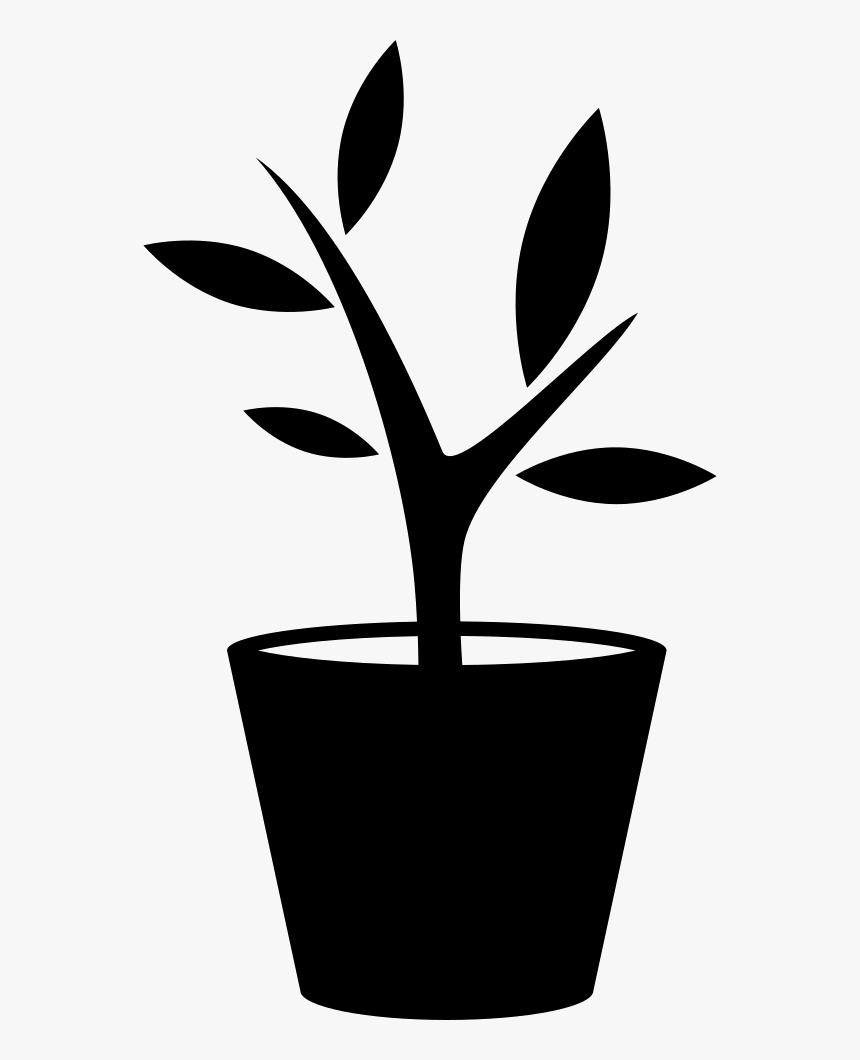 Plant In A Pot Comments - Plant Clipart Black And White, HD Png Download, Free Download