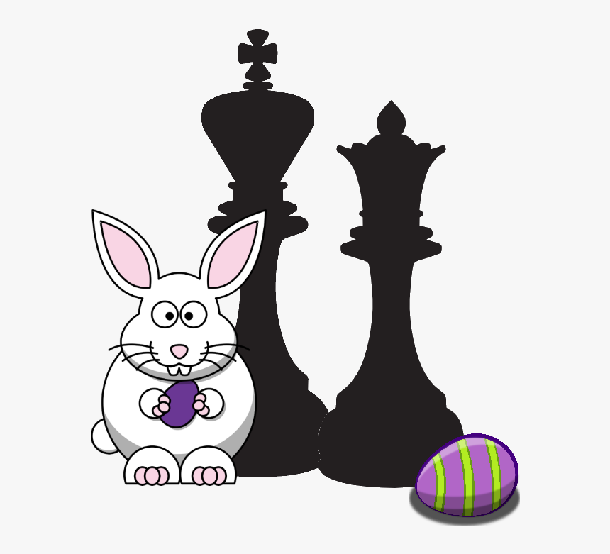 Easter Bunny With Chess King And Queen - White Rabbit Clipart, HD Png Download, Free Download