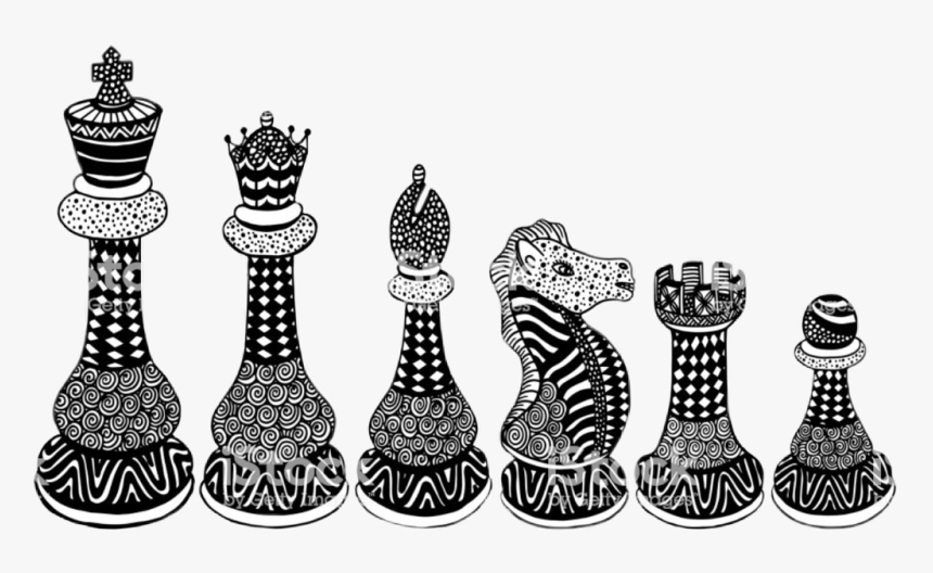 #chess #chessfigures #chessgame #king #queen #pattern - Chess Sketch, HD Png Download, Free Download