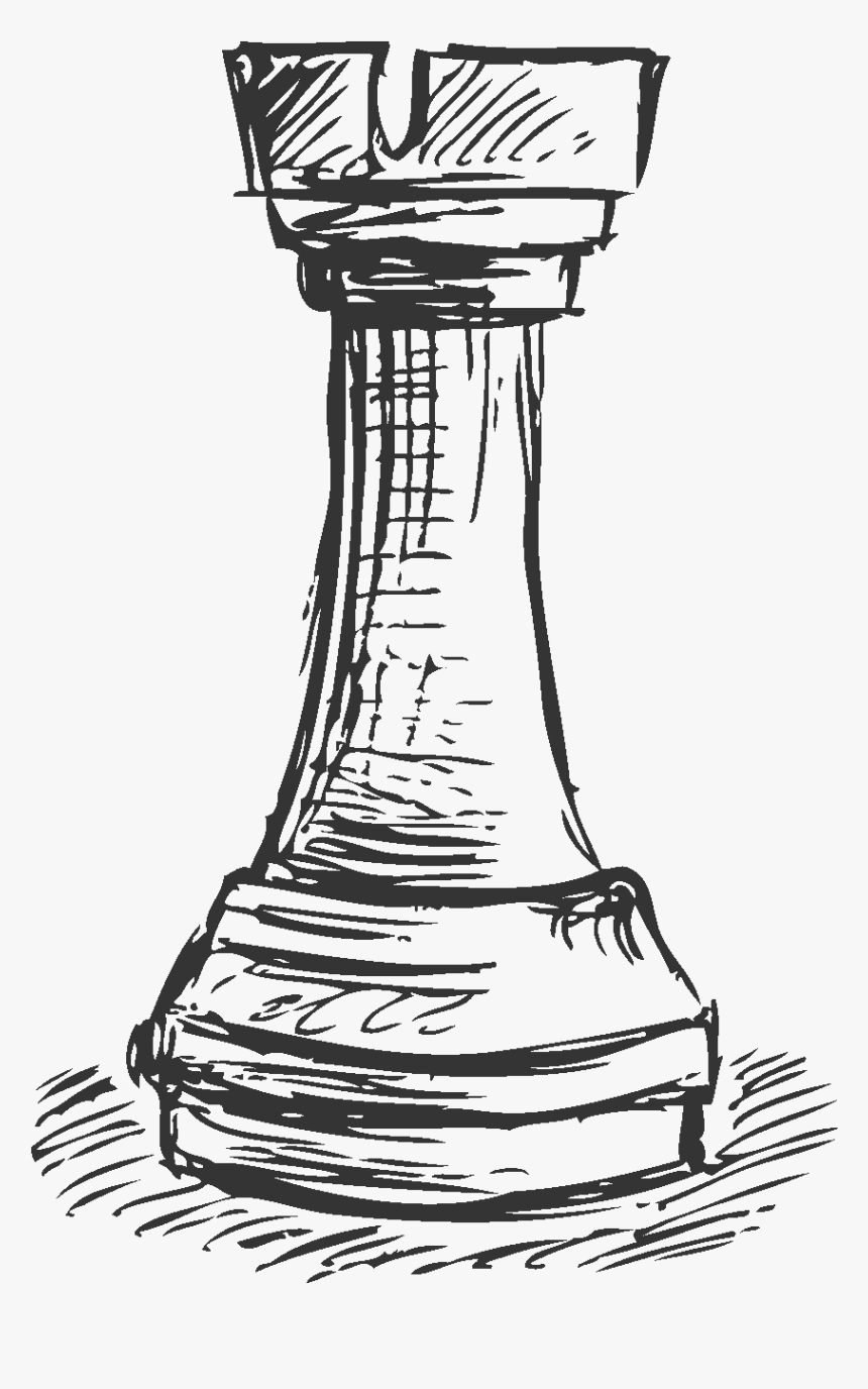 Line Games And Sports,clip - Chess Piece Rook Drawing, HD Png Download, Free Download