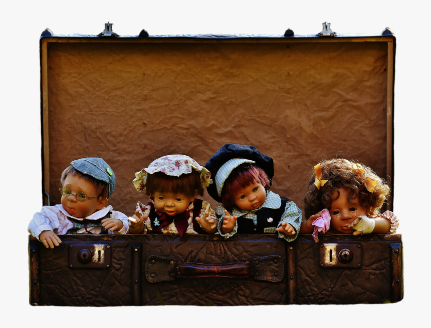 Vintage Dolls In A Suitcase - 早 安 品味 人生, HD Png Download, Free Download