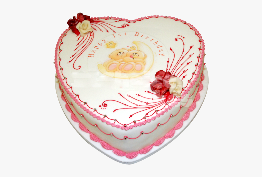 Birthday Cake Heart Design - Birthday Cake Design Png, Transparent Png, Free Download