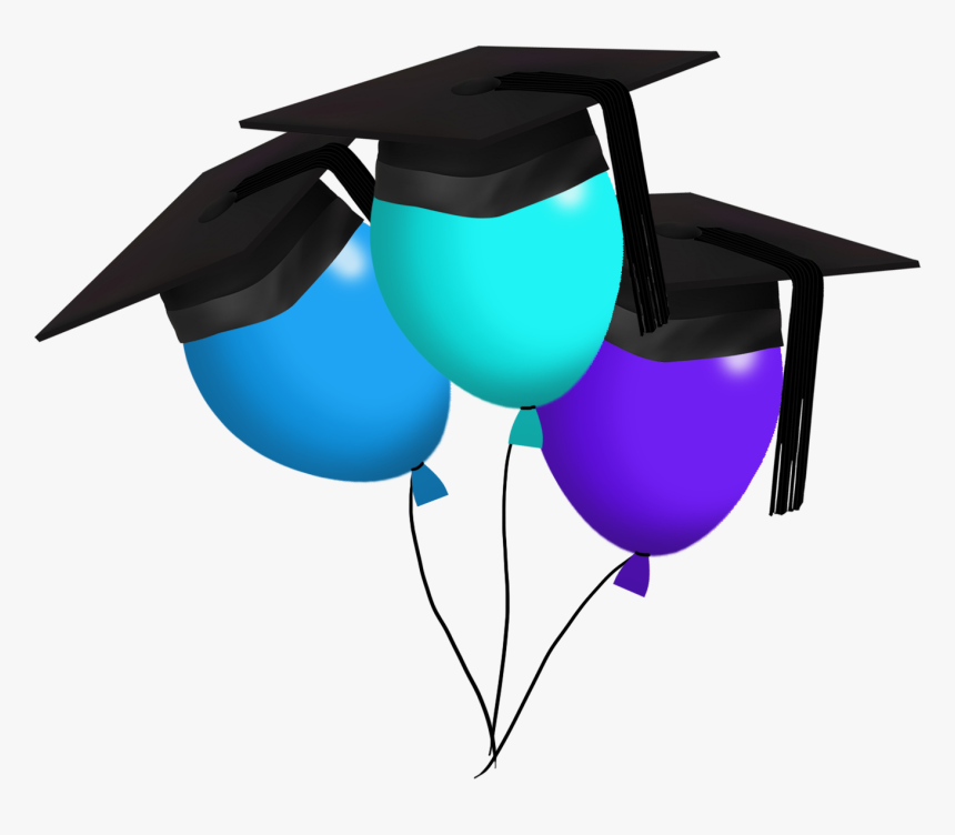 Graduation Cap With Diploma Png - Balloons With Graduation Caps, Transparent Png, Free Download