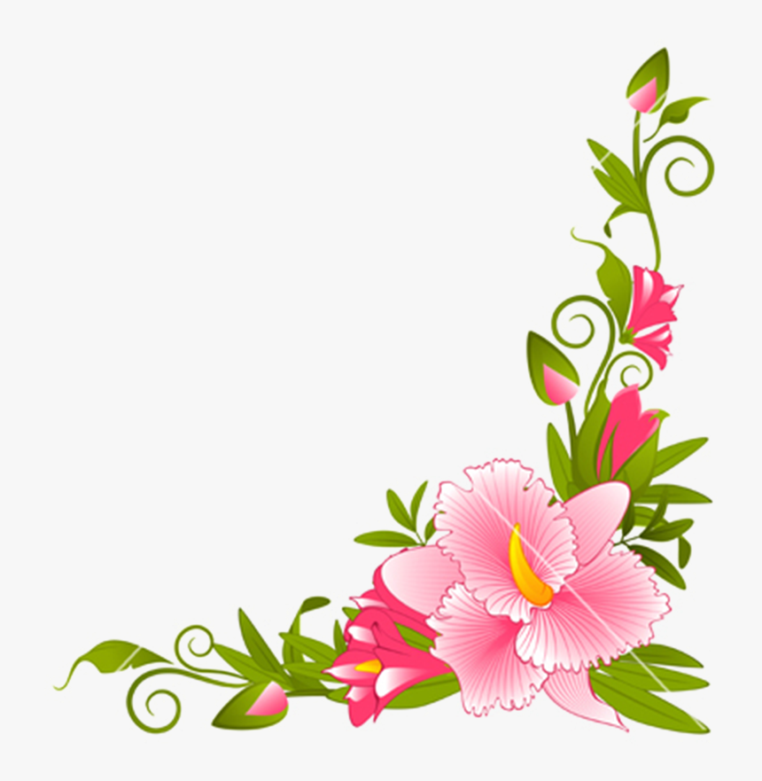 Flower Borders And Frames Clipart - Flowers Border Vector Png, Transparent Png, Free Download