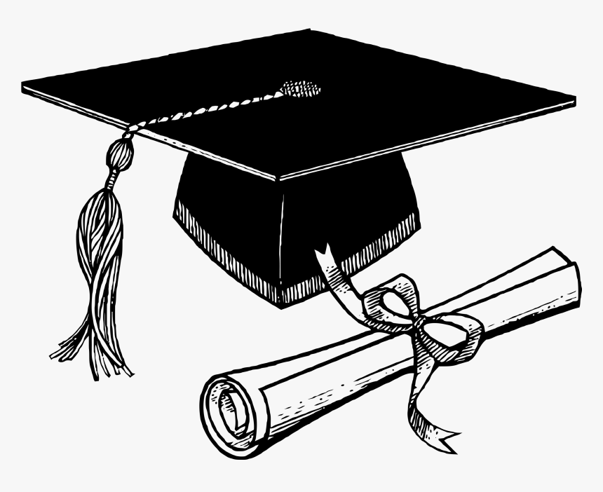 Clip Art Graduation Cap And Scroll, HD Png Download, Free Download