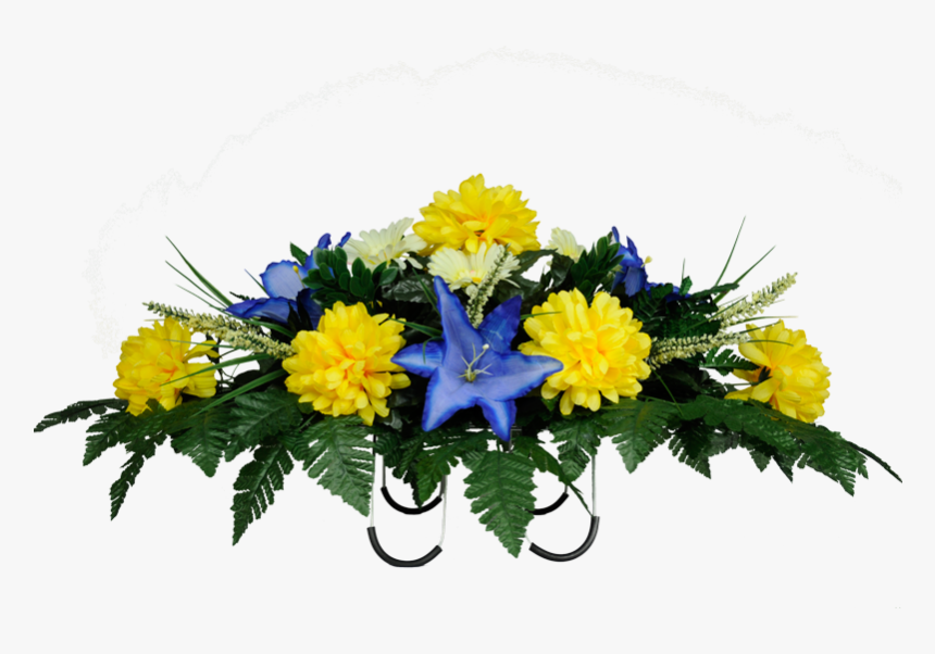 Yellow Mums & Blue Stargazer Lily - Blue Yellow Flowers Png, Transparent Png, Free Download