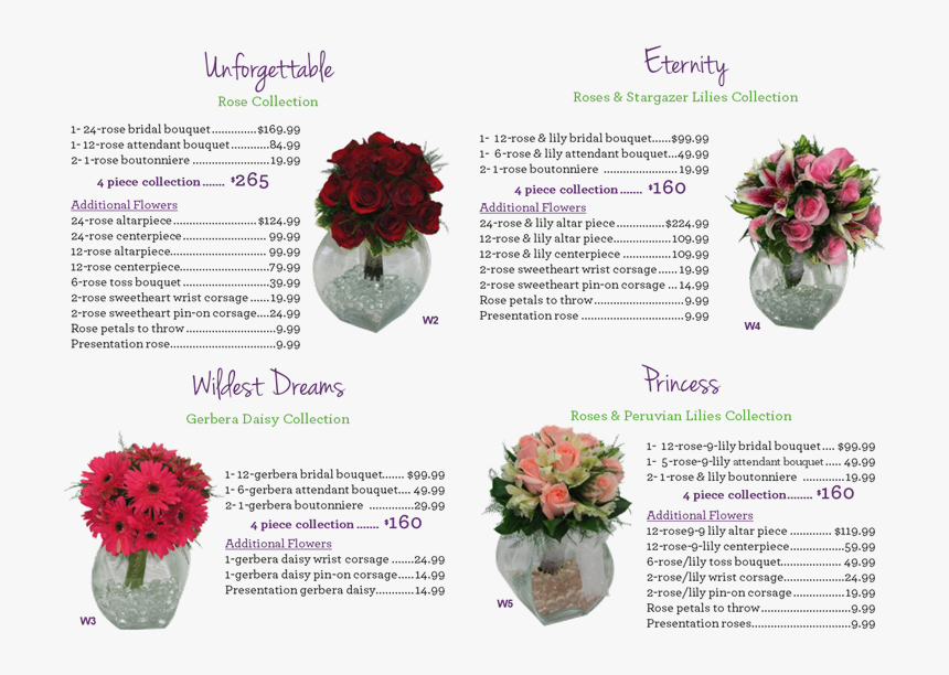 18f Wedding Bi Fold 2018 Price List For Weddings Image - Gerber Daisy Wedding Bouquets, HD Png Download, Free Download