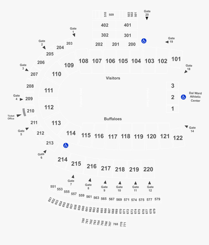 Row Folsom Field Seating Chart, HD Png Download, Free Download