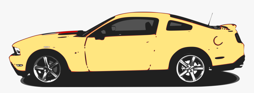 Automotive Exterior,compact Car,car - Yellow Mustang Clip Art, HD Png Download, Free Download