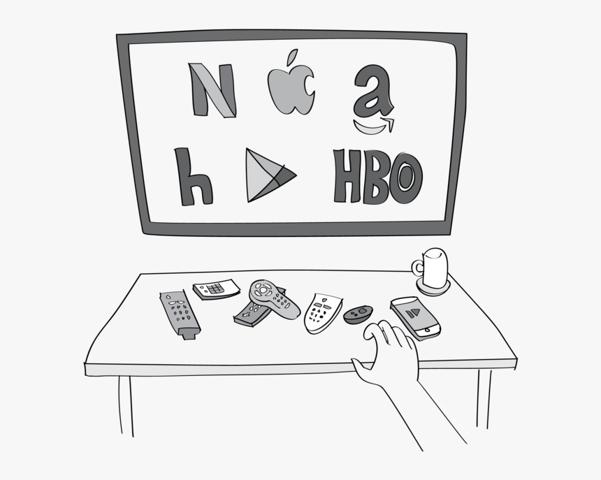 Netflix Drawing Black And White - Coffee Table, HD Png Download, Free Download