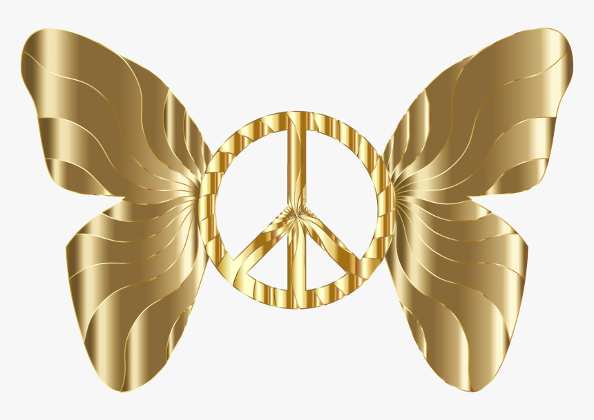 Groovy Peace Sign Butterfly - Illustration, HD Png Download, Free Download