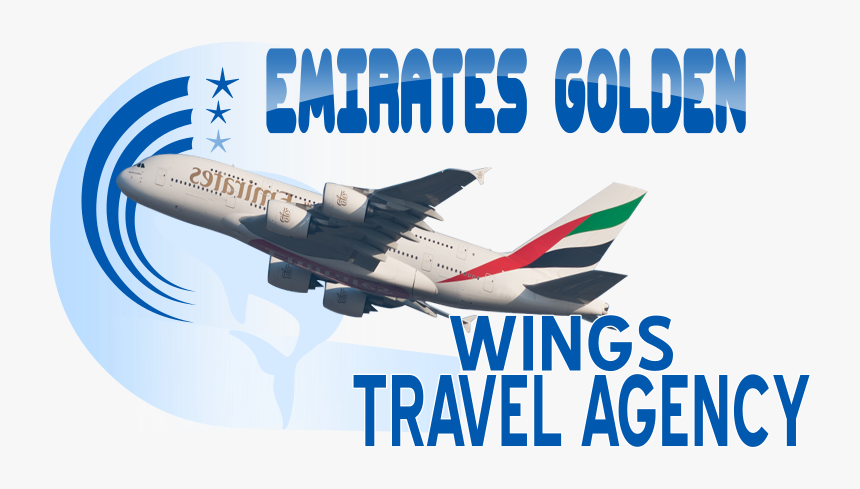 Emirates Golden Wings Travel Agency - Airbus A380, HD Png Download, Free Download