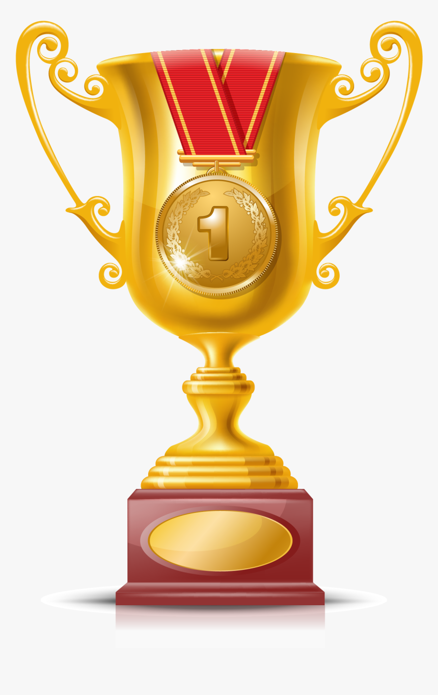 Trophy, Gold Medal, Medal, Yellow Png Image With Transparent - Trophy With Medal Clipart, Png Download, Free Download