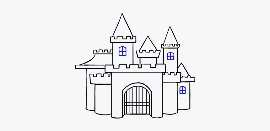How To Draw Cartoon Castle - Castle Cartoon Drawing, HD Png Download, Free Download