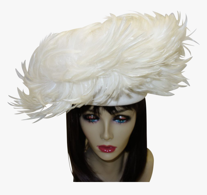 This Is An Absolutely Incredible White Feather Hat - Costume Hat, HD Png Download, Free Download