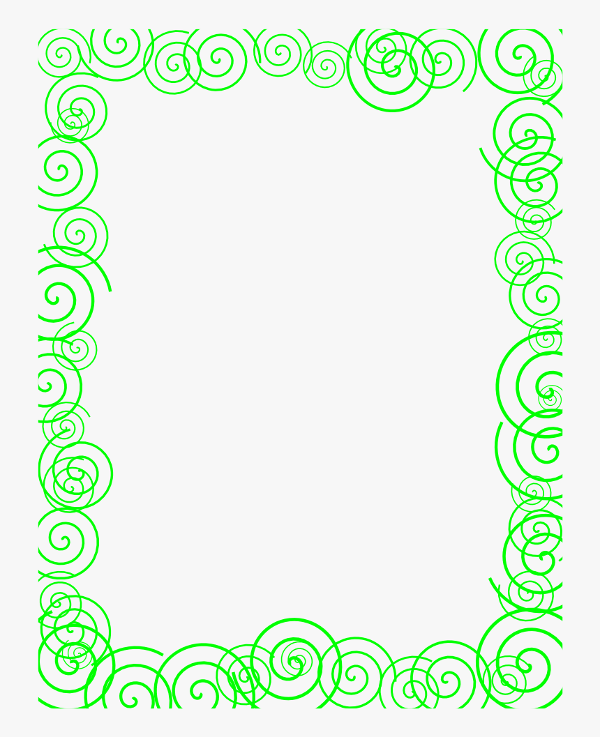 Green Spiral Border - Green Clipart Border, HD Png Download, Free Download