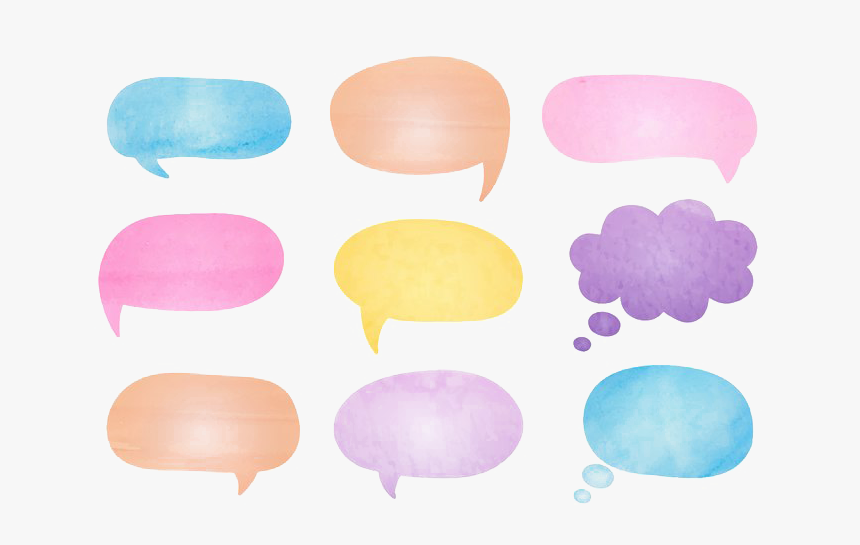 Speech Bubble Transparent Background - Watercolour Speech Bubbles Clipart, HD Png Download, Free Download