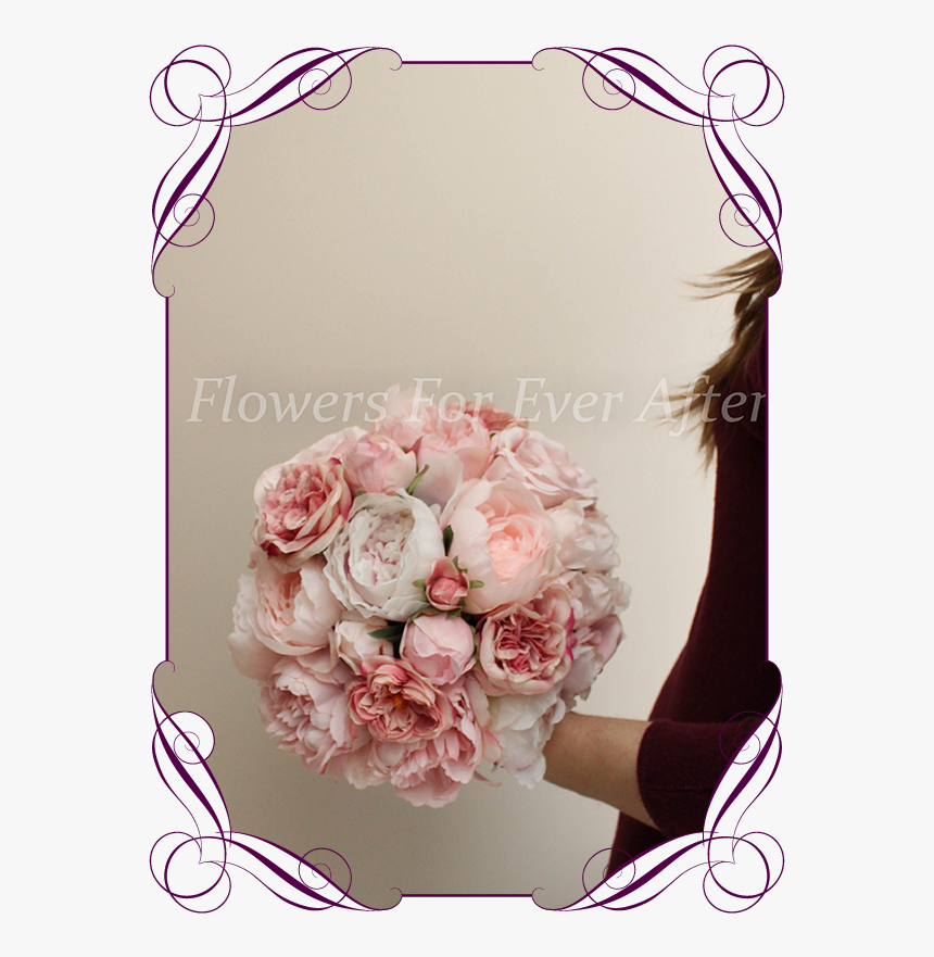 Silk Artificial Romantic Pink Peony And Rose Bridal - Dusty Pink Bouquets Wedding, HD Png Download, Free Download