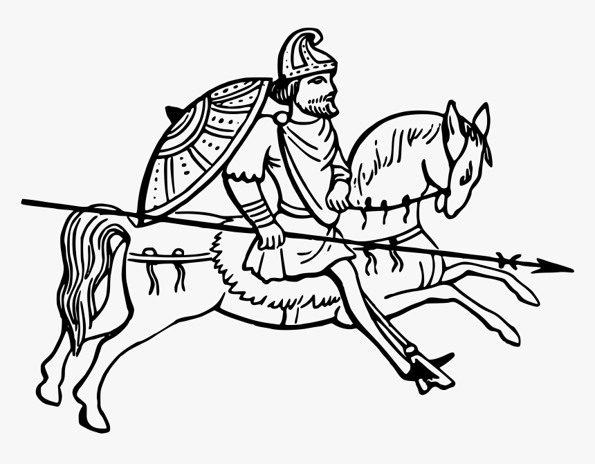 Anglo Saxon Horseman Medium - Anglo Saxons Black And White, HD Png Download, Free Download