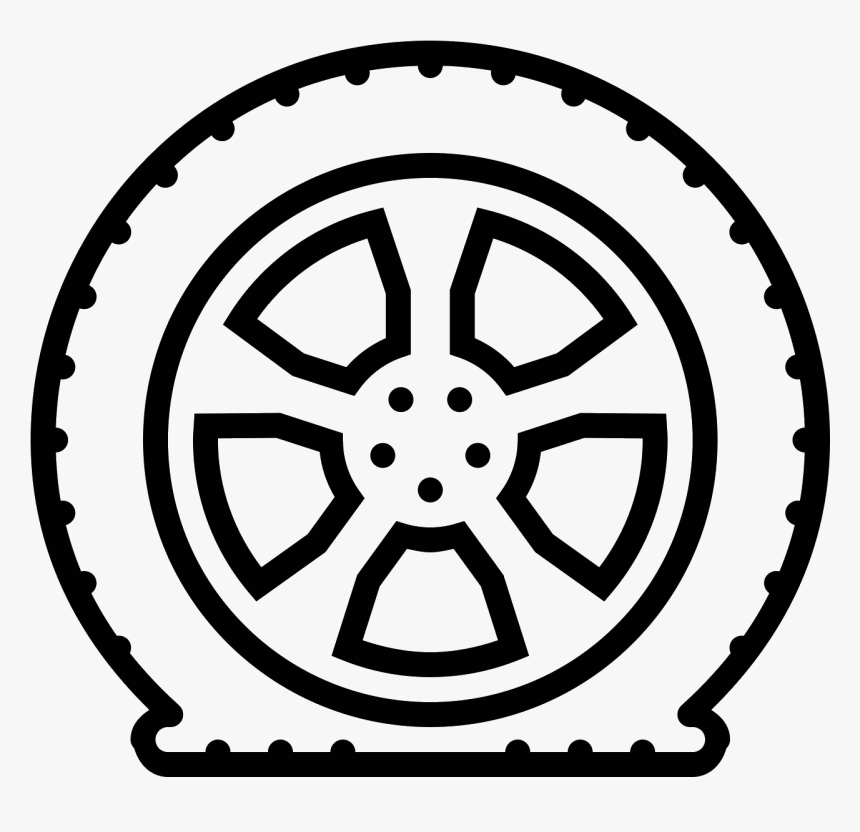 Wheel Clipart Burnout - Flat Tire Black And White Clip Art, HD Png Download, Free Download