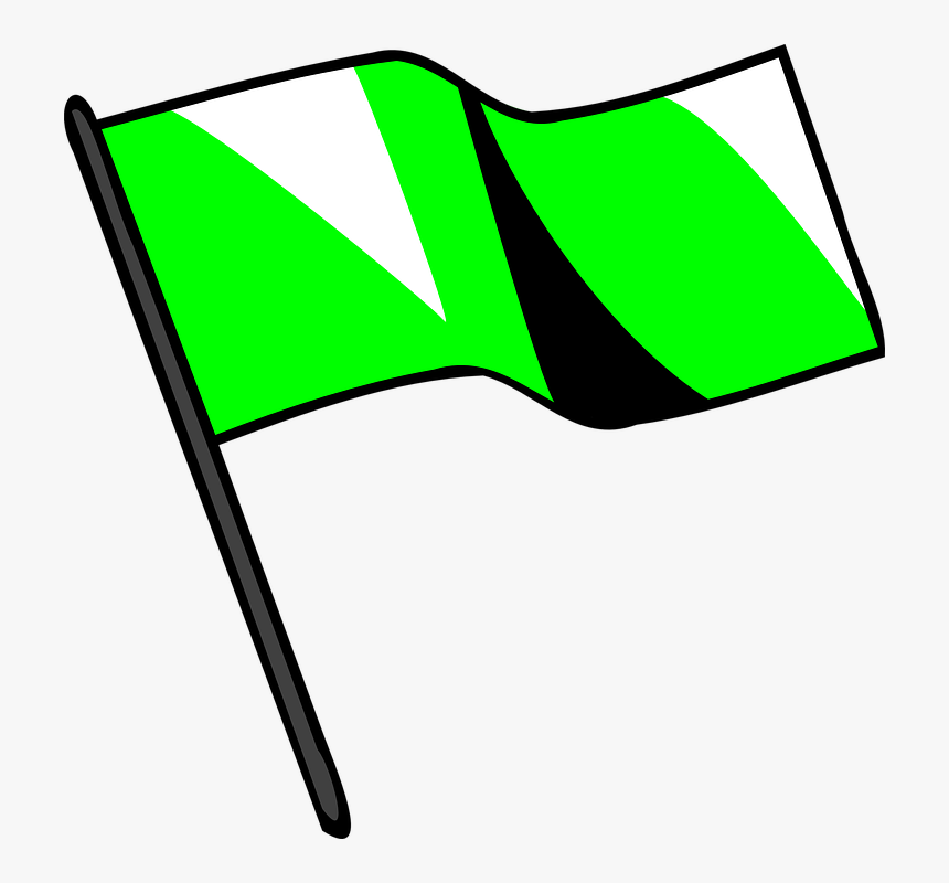 Signal, Flag, Wave, Green, Shine, Shadow, Sport - Flag Clip Art, HD Png Download, Free Download