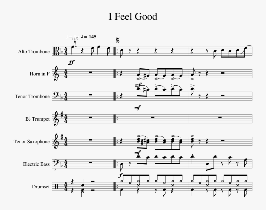 James Brown Feel Good Alto Sheet Music Full, HD Png Download, Free Download