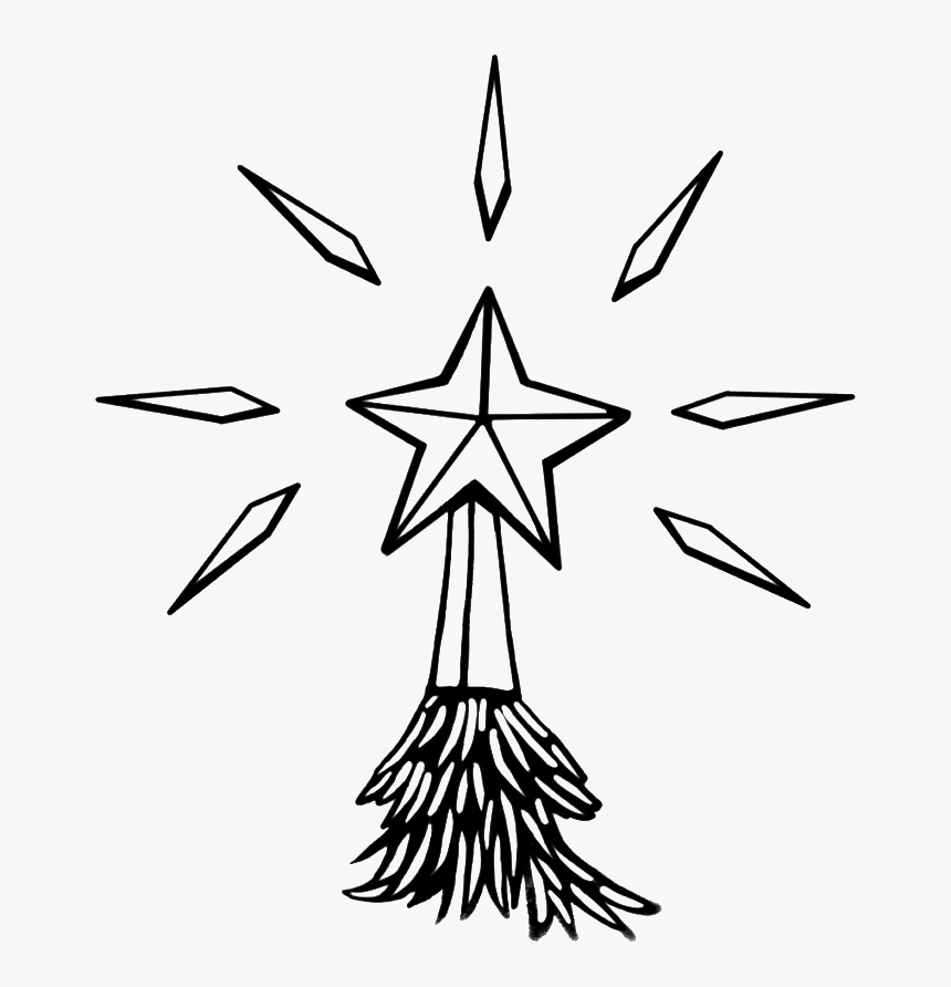 Coloring Pictures Shine Christmas Star Coloring Pages - Line Art, HD Png Download, Free Download