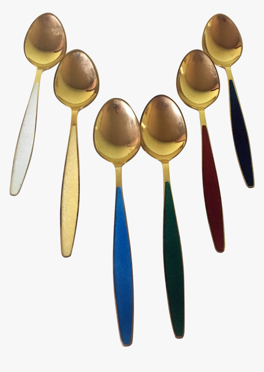 Georg Jensen Gilded & Enameled Demitasse Spoons - Wooden Spoon, HD Png Download, Free Download