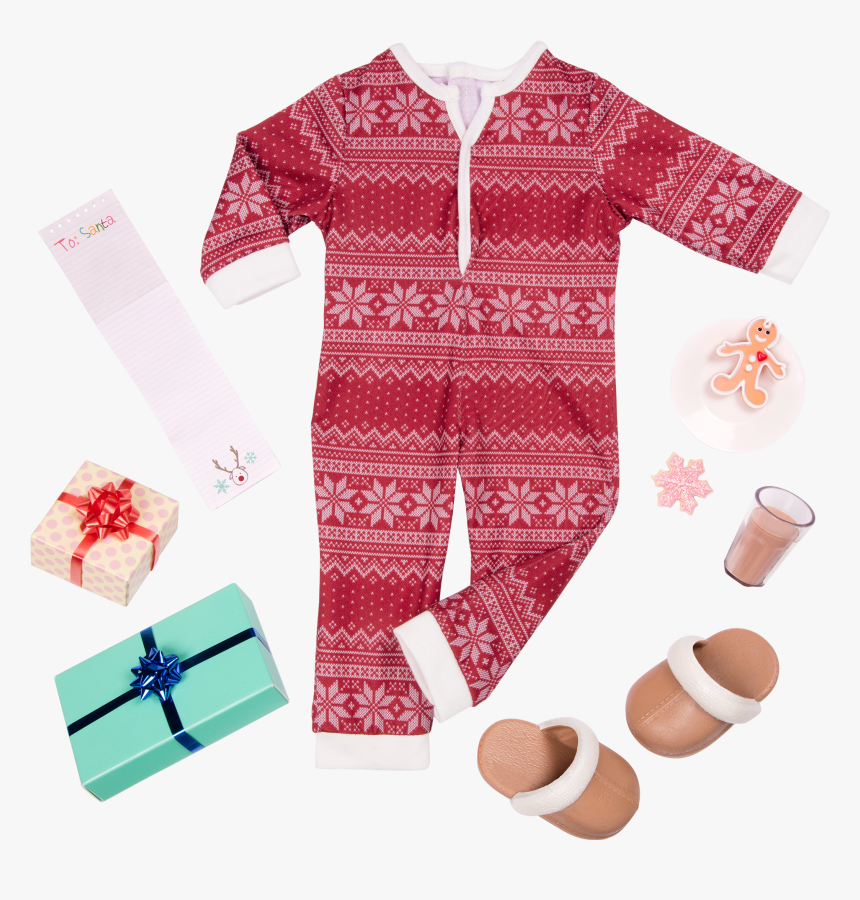 Noelle Wearing Pajama Outfit And Eating Cookies - Our Generation Christmas Clothes, HD Png Download, Free Download