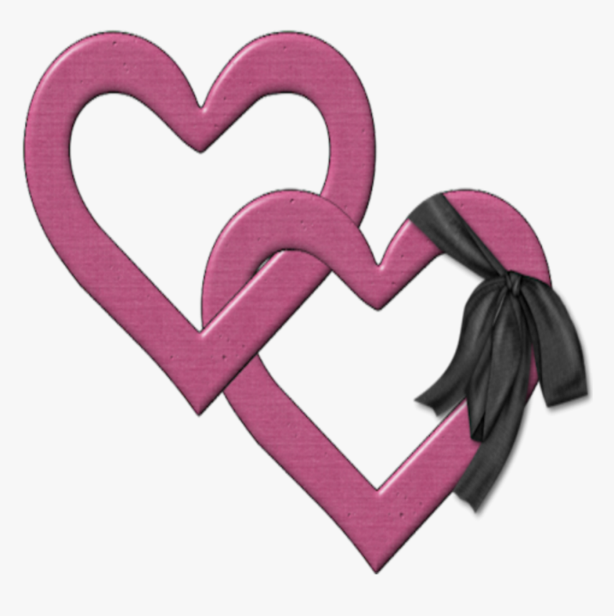 #mq #pink #bow #heart #frame #frames #border #borders - Heart, HD Png Download, Free Download