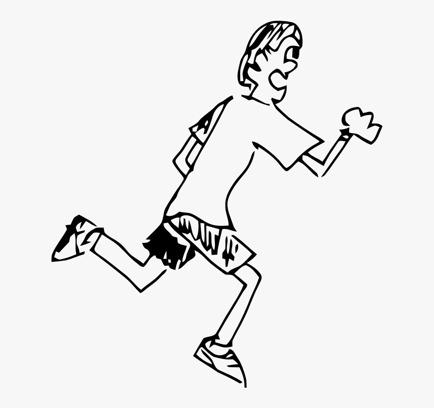 Boys Running Clipart Black And White - Run Png Black And White, Transparent Png, Free Download