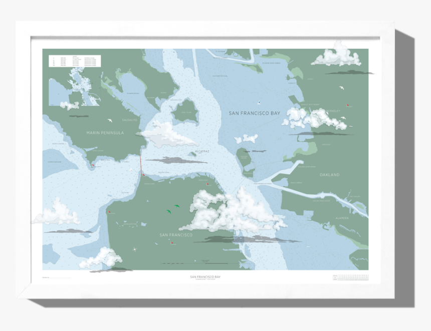 Rkr San Francisco Bay Nautical Map Boathouse Collection, HD Png Download, Free Download