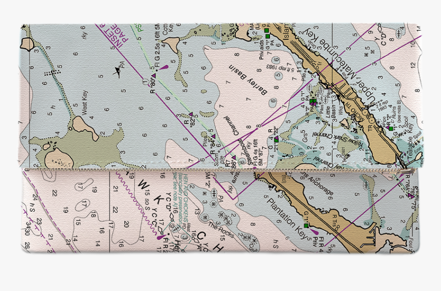 Islamorada, Fl Nautical Chart Clutch - Atlas, HD Png Download, Free Download