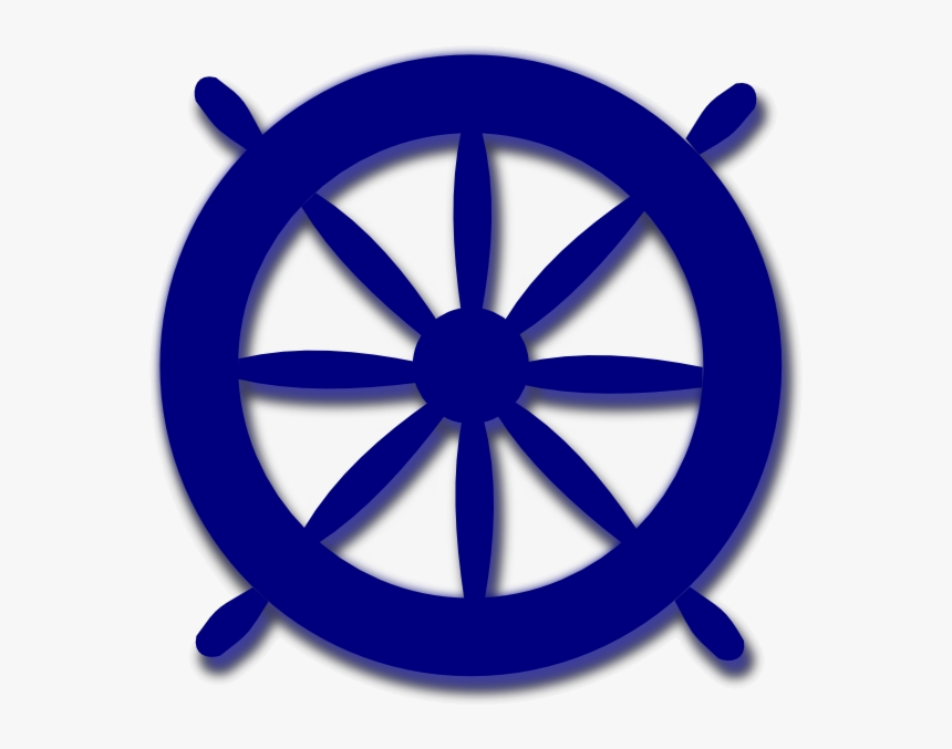 Ship Wheel Nautical Cliparts Blue Clip Art Transparent - Buddhist Symbol Wheel Black, HD Png Download, Free Download