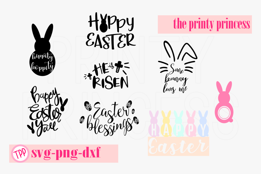 Happy Easter Bunny Svg Design File Svg Png Dxf Example - Happy Easter Bunny Design, Transparent Png, Free Download